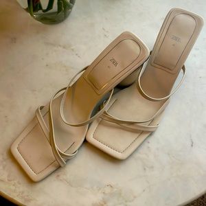 Zara cream mule heels